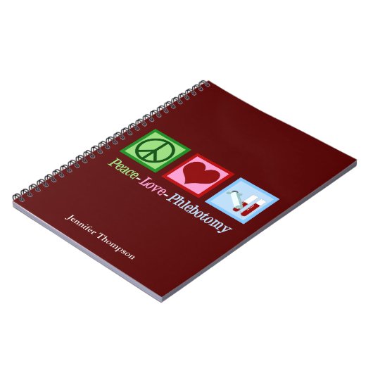 Phlebotomist Peace Liebe Phlebotomy Office Custom Notizblock (Linke Seite)