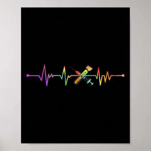 Phlebotomist Phlebotomist Phlebotomist Heartbeat Poster (Vorne)