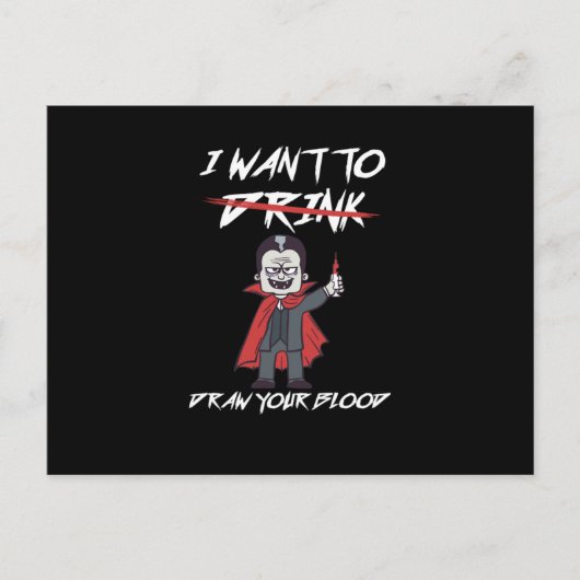 Phlebotomist Phlebotomy Vampire Blutspritze Gesche Postkarte (Vorderseite)