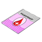 Phlebotomist Pink Zickzack Blutfallen Notizblock (Linke Seite)