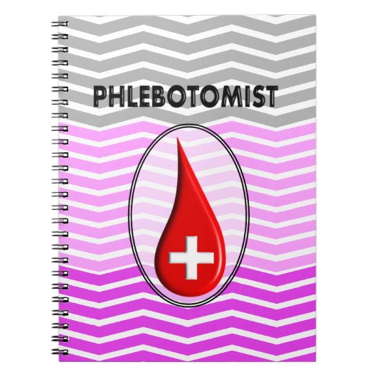 Phlebotomist Pink Zickzack Blutfallen Notizblock (Vorderseite)