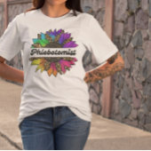Phlebotomist Professionelle Regenbogenblume T-Shirt