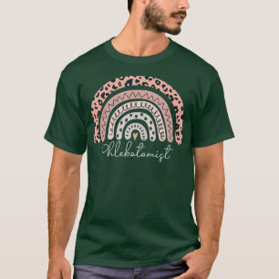 Phlebotomist Rainbow Leopard Phlebotomy Nurse T-Shirt