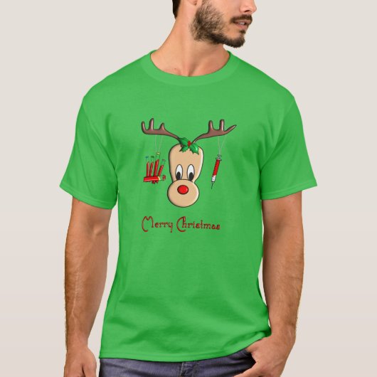 Phlebotomist Ren-WeihnachtsT - Shirt (Vorderseite)