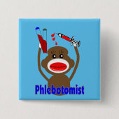 Phlebotomist Sock Monkey Button (Vorderseite)