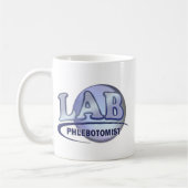 PHLEBOTOMIST Spaß-Blau LOGO Kaffeetasse (Links)