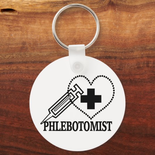 PHLEBOTOMIST - SPRITZENHERZ - MEDIZIN SCHLÜSSELANHÄNGER (Vorderseite)