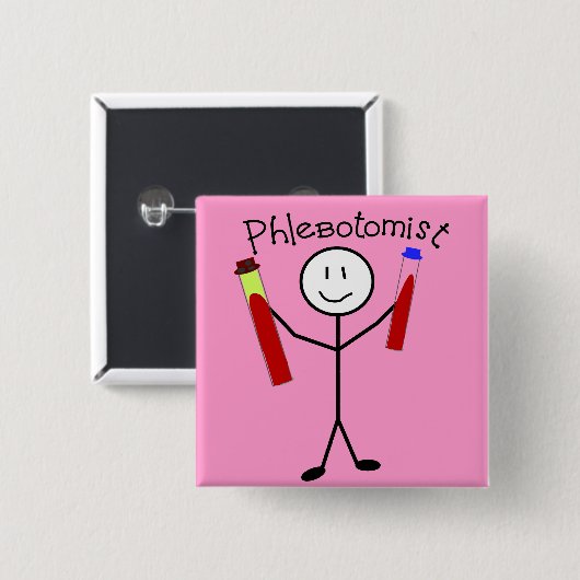Phlebotomist Stick Person Button (Vorne & Hinten)