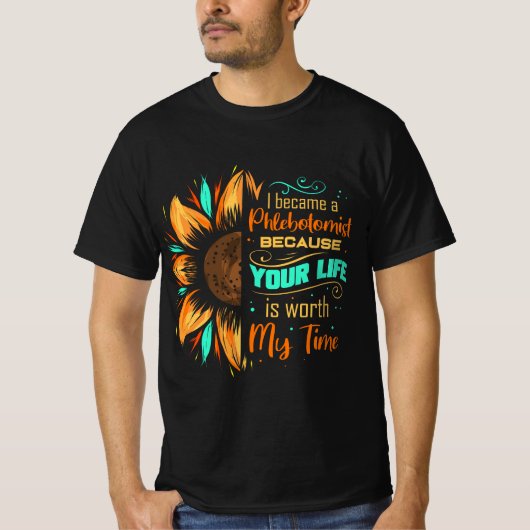 Phlebotomist Sunflower Phlebotomy Technician T-Shirt (Vorderseite)