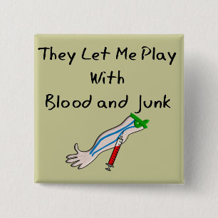 Phlebotomist T - Shirts und Geschenke "Blut und Button