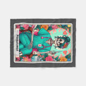 Phlebotomist Tarot Card Skeleton Phlebotomy Tech P Fleecedecke (Vorderseite (Horizontal))