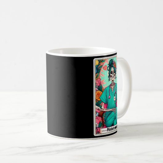 Phlebotomist Tarot Card Skeleton Phlebotomy Tech P Kaffeetasse (VorderseiteRechts)