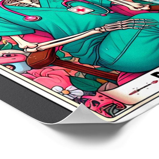 Phlebotomist Tarot Card Skeleton Phlebotomy Tech P Poster (Ecke)