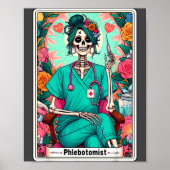 Phlebotomist Tarot Card Skeleton Phlebotomy Tech P Poster (Vorne)