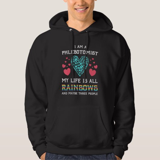 Phlebotomist-Techniker Krankenschwester Rainbow Ph Hoodie (Vorderseite)