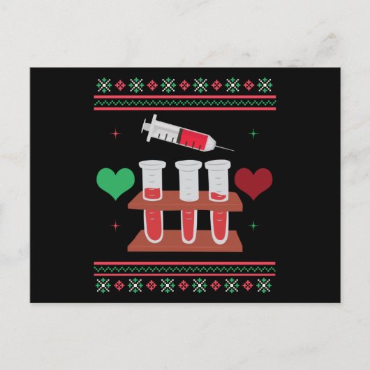 Phlebotomist Ugulant Weihnachts Weihnachts Weihnac Postkarte (Vorderseite)