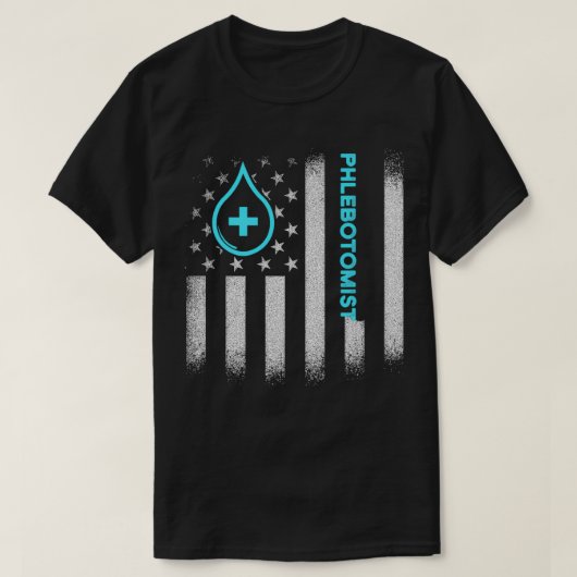 Phlebotomist US Flag Phlebotomy Techniker T-Shirt (Design vorne)