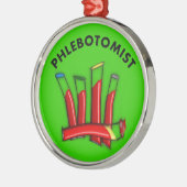 Phlebotomist Verzierungs-künstlerische Silbernes Ornament (Links)