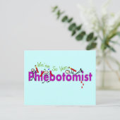 Phlebotomist "Wir sind so Vene" klemmt Menschen Postkarte (Stehend Vorderseite)
