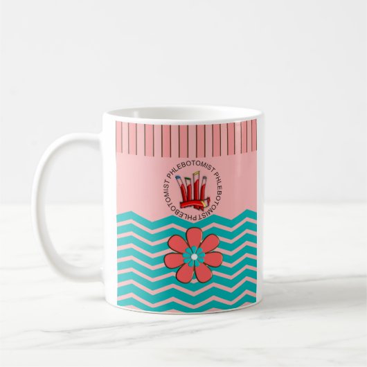 Phlebotomist Zickzack Design Kaffeetasse (Links)