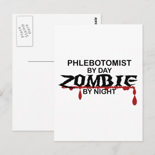 Phlebotomist Zombie Postkarte (Vorne/Hinten)