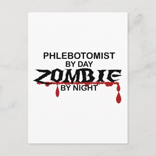 Phlebotomist Zombie Postkarte (Vorderseite)