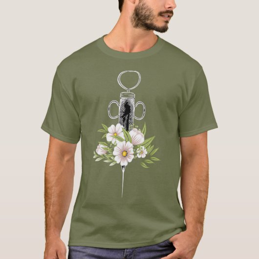 Phlebotomistische Life-Injektion Phlebotomie-Blume T-Shirt (Vorderseite)