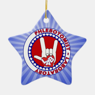 PHLEBOTOMISTISCHES LIEBE-LOGO-LABAORTOROR KERAMIK ORNAMENT