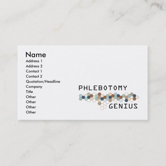 Phlebotomy-Genie Visitenkarte (Vorderseite)