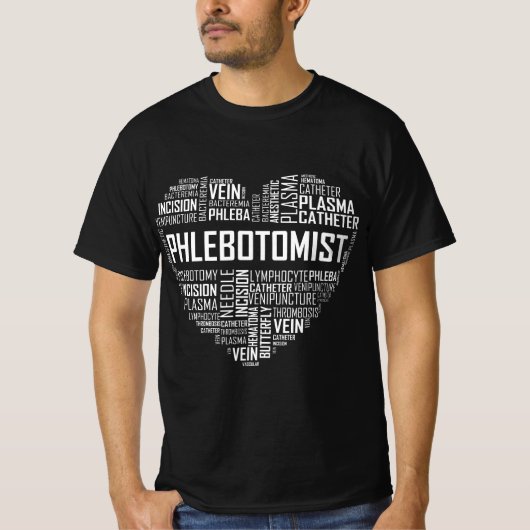 Phlebotomy Technician Phlebotomist Love Heart Gift T-Shirt (Vorderseite)
