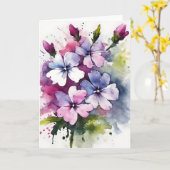 Phlox - Aquarellblumen Karte (Gelbe Blume)