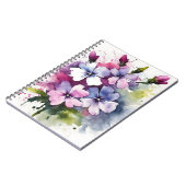 Phlox - Aquarellblumen Notizblock (Linke Seite)