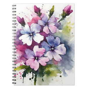 Phlox - Aquarellblumen Notizblock