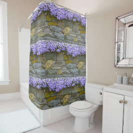 Phlox auf Steinen Duschvorhang