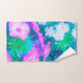 Phlox-Blume in Rosa, Grün, Blau und Weiß. Handtuch (Handtuch)