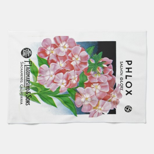 Phlox Seed Packet Etikett Handtuch (Horizontal)