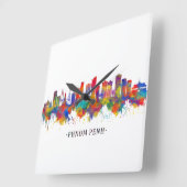 Phnom Penh Cambodia Skyline Quadratische Wanduhr (Winkel)