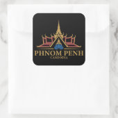 Phnom Penh Cambodia Southeast Asia Quadratischer Aufkleber (Tasche)