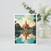 Phnom Penh Cambodia Vintage Travel Illustration Postkarte (Stehend Vorderseite)