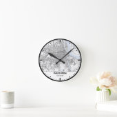 Phnom Penh Clock City Line Art Runde Wanduhr (Zuhause)