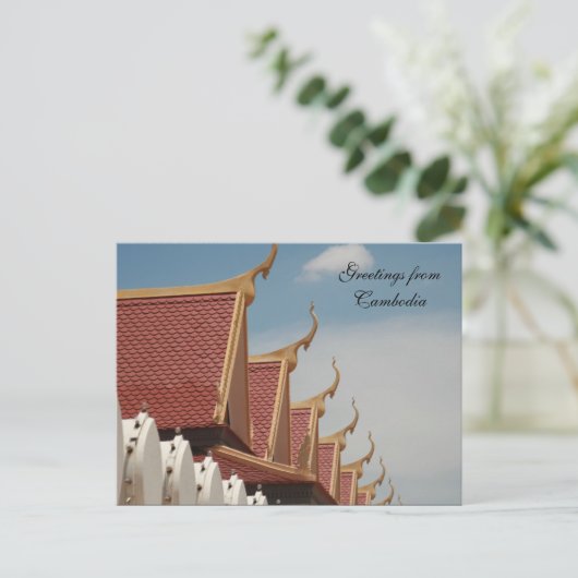 Phnom Penh Dächer Postkarte (Stehend Vorderseite)