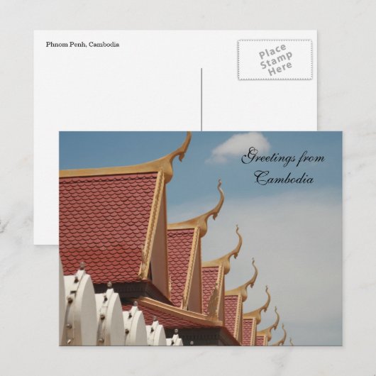 Phnom Penh Dächer Postkarte (Vorne/Hinten)