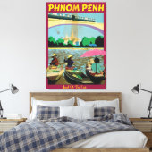 Phnom Penh Vintage Reiseplakat Leinwanddruck (Insitu (Schlafzimmer))