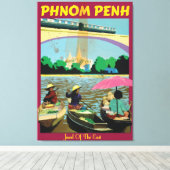Phnom Penh Vintage Reiseplakat Leinwanddruck (Insitu (Holzboden))