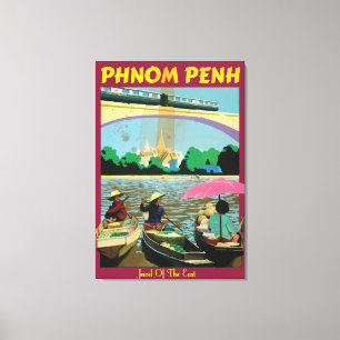 Phnom Penh Vintage Reiseplakat Leinwanddruck