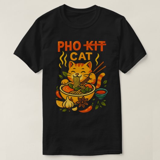 Pho Cat Noodle Burst T-Shirt (Design vorne)