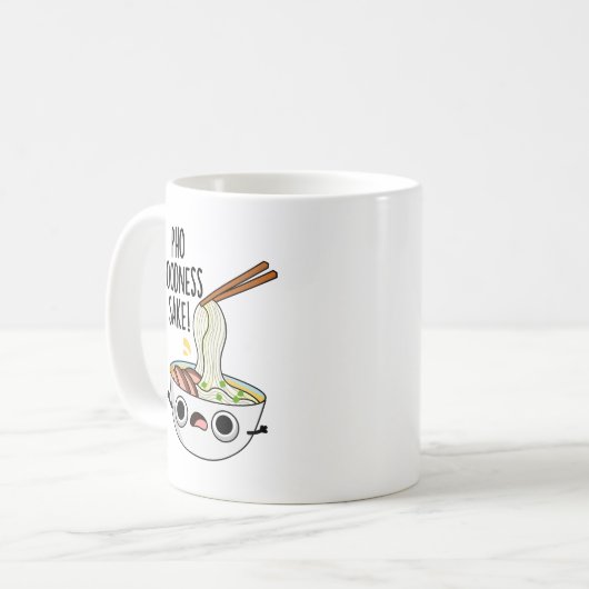 Pho Goodness Sake Funny Noodle Puff Kaffeetasse (Vorderseite Links)