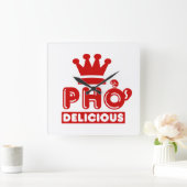 Pho King Delicious Quadratische Wanduhr (Zuhause)