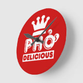 Pho King Delicious Runde Wanduhr (Winkel)