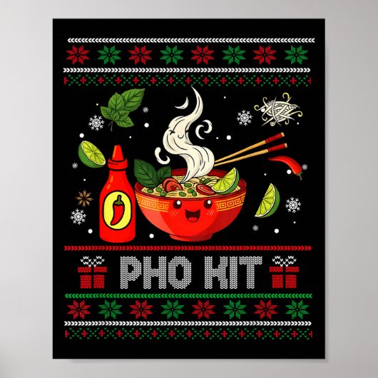 Pho Kit Apparel Ugly Xmas Pajamas Matching Family Poster (Vorne)